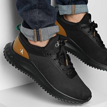 Calvin Klein - Zapatillas Eva Runner Tech Knit 1293 Ck Black Grain Brown Wold Green