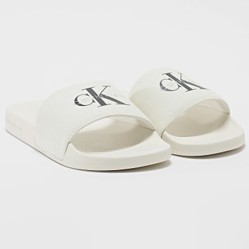 Calvin Klein - Claquettes Slide Monologo 1367 Beige Clair