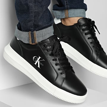 Calvin Klein - Baskets Chunky Cupsole Mono Leather 1317 Black Bright White