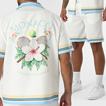 KZR - Set Kurzarmhemd Und Joggingshorts 192 Weiß Hellblau