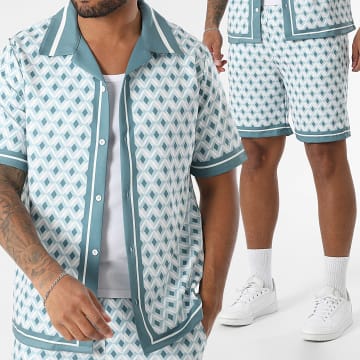KZR - Set Kurzarmhemd Und Joggingshorts 196 Schieferblau