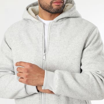 LBO - Veste A Capuche Sherpa Texturée 2096 Gris Clair