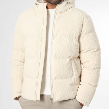 LBO - Corduroy Puffer Jacket with Hood 1811 Light Beige
