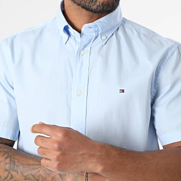Tommy Hilfiger - Flex Poplin Solid Short Sleeve Shirt 7584 Light Blue