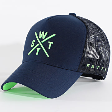 Watts - Tribe Trucker Cap Navy Green Fluo