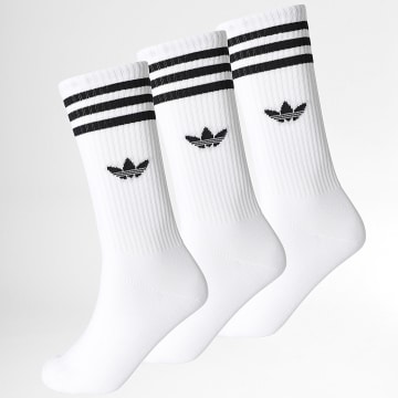 Adidas Originals - Lot De 3 Paires De Chaussettes 3 Stripes High Crew JV7416 Blanc