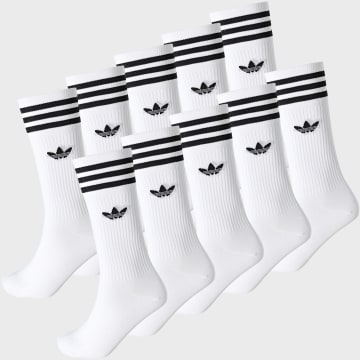 Adidas Originals - Lot De 10 Paires De Chaussettes 3 Stripes Crew JZ0587 Blanc