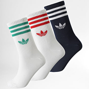 Adidas Originals - Lot De 3 Paires De Chaussettes JV7408 Blanc Bleu Marine
