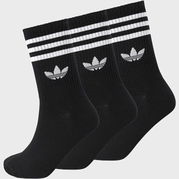 Adidas Originals - Lot De 3 Paires De Chaussettes 3 Stripes Crew JV7402 Noir