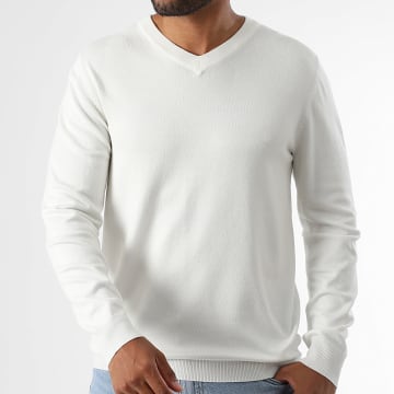 LBO - Pull Col V 1991 Blanc
