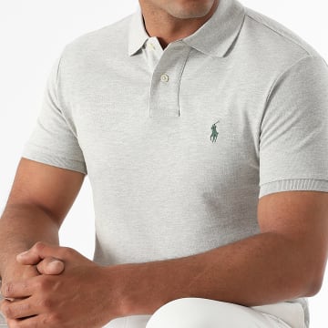 Polo Ralph Lauren - Polo Manches Courtes Slim Original Player Gris Chiné