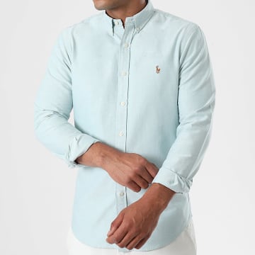 Polo Ralph Lauren - Chemise Manches Longues Slim Fit Oxford Vert Clair