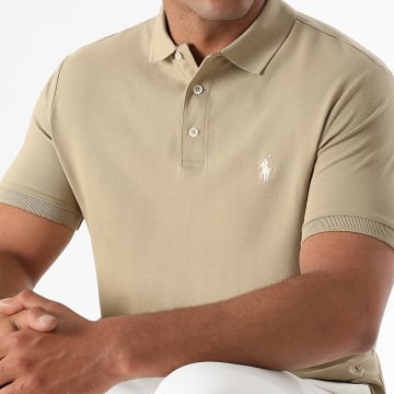 Polo Ralph Lauren - Polo Manches Courtes Custom Slim Fit Original Player Beige