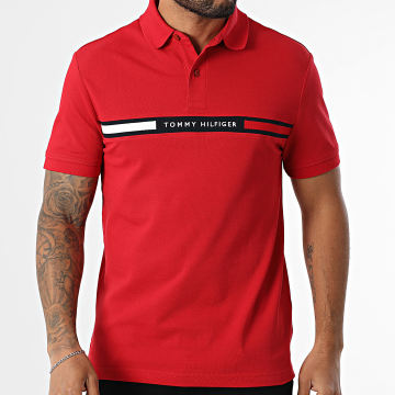 Tommy Hilfiger - Polo Manches Courtes Hilfiger Chest Insert 8130 Rouge