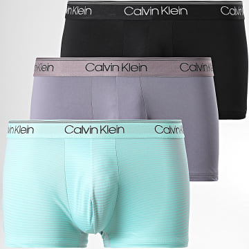 Calvin Klein - Juego De 3 Boxers NB2569A Negro Verde Turquesa Gris Carbón