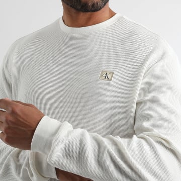 Calvin Klein - Tee Shirt Manches Longues Texturé M217 Ecru