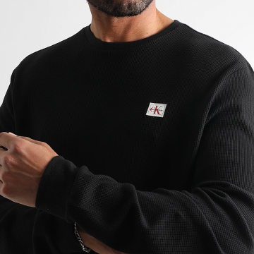 Calvin Klein - Tee Shirt Manches Longues Texturé M217 Noir
