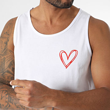 Luxury Lovers - Heart Outline tank top White Red