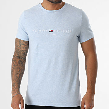 Tommy Hilfiger - Tee Shirt Slim Logo 1797 Bleu Clair Chiné