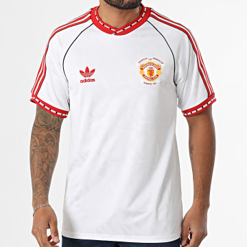 Adidas Originals - Tee Shirt A Bandes Manchester United JF0376 Blanc