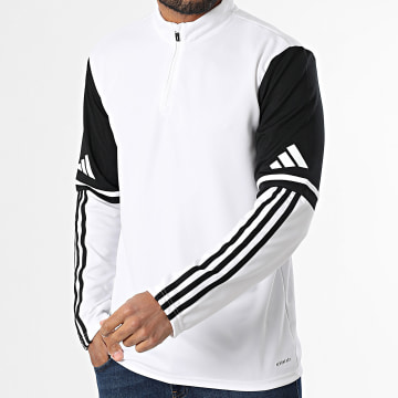 Adidas Sportswear - Sweat Col Zippé A Bandes SQ25 JD2987 Blanc