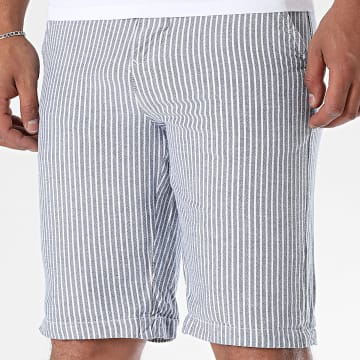 American People - Gestreepte Chino Short Navy Heather Wit