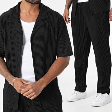 Uniplay - Ensemble Chemise Manches Courtes Et Pantalon Texturé 158 Noir