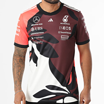 Adidas Sportkleding - Mercedes AMG gestreepte sporttrui JZ6206 Wit Bruin Oranje