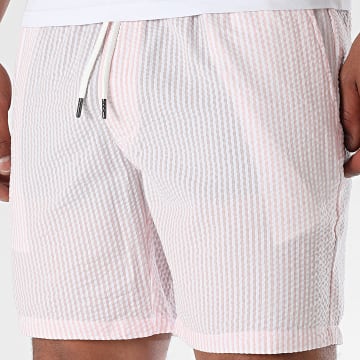 Classic Series - Short Jogging A Rayures 050 Rose Blanc
