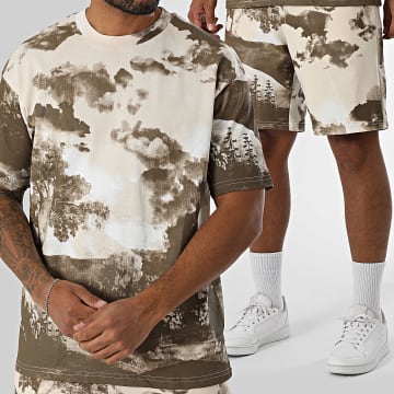 Ikao - Conjunto Tee Shirt Y Pantalón Corto Jogging 098 Beige Marrón