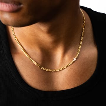 Make It Shine - Collier Cuban Link Signature Doré
