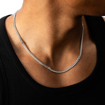Make It Shine - Collier Cuban Link Signature Argenté