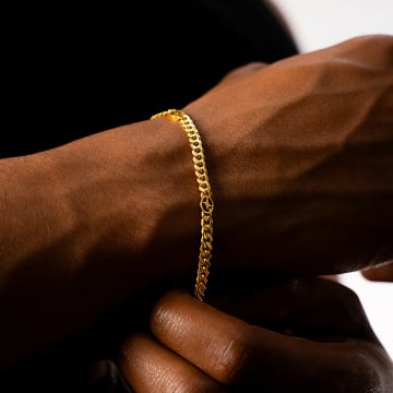 Make It Shine - Bracelet Cuban Link Signature Doré