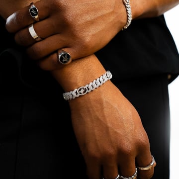Make It Shine - Bracelet A Strass Prong Link Signature Argenté