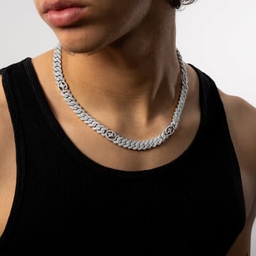 Make It Shine - Collier A Strass Prong Link Signature Argenté