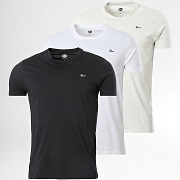 Petrol Industries - Lot De 3 Tee Shirts M-3030-MLT100 Blanc Noir Beige Chiné