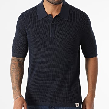 Calvin Klein - Polo Manches Courtes Maille 306G Bleu Marine