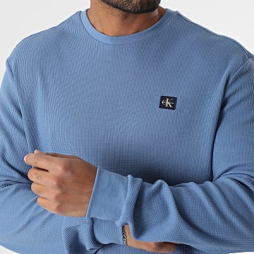 Calvin Klein - Tee Shirt Manches Longues Texturé M217 Bleu