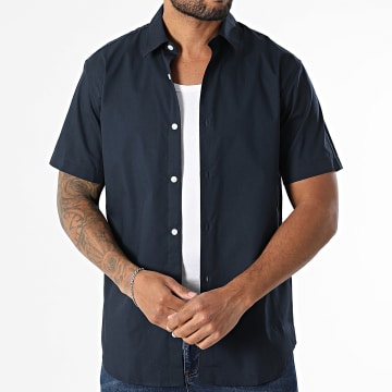 JJ Rebel - Chemise Manches Courtes Gavin Solid Bleu Marine
