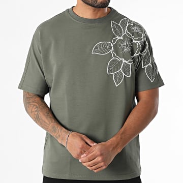 Classic Series - Tee Shirt Oversize G-9 Vert Kaki Floral