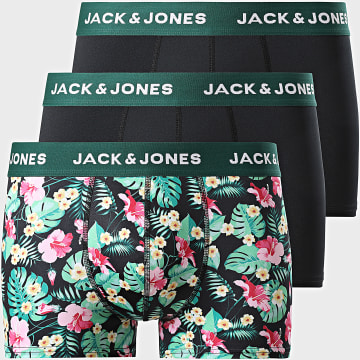 Jack And Jones - Set van 3 Bloom Boxers Zwart Gebloemd