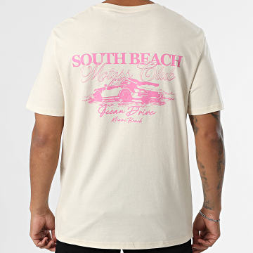 Luxury Lovers - Oversize Tee Shirt South Beach Motors Club Pink Beige