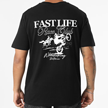Luxury Lovers - Oversize Tee Shirt Fast Life Race Club White Black