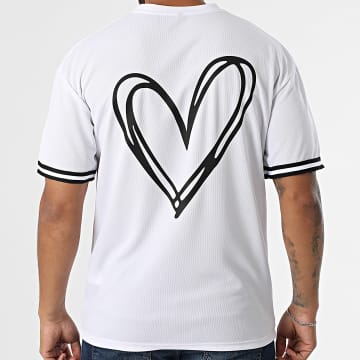 Luxury Lovers - Tee Shirt Baseball Large Heart White Black