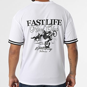 Luxury Lovers - Tee Shirt Baseball Large Fast Life White Black