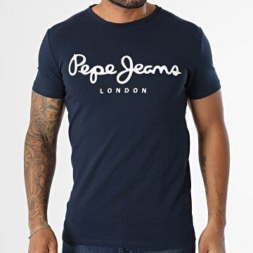 Pepe Jeans - Tee shirt Original Stretch PM508210 Bleu Marine