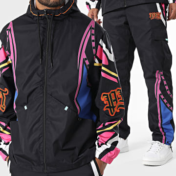 PRT - Ensemble Veste Capuche Zippée Et Pantalon Cargo Rebel Noir