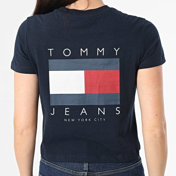 Tommy Jeans - Tee Shirt Femme Flag 1423 Bleu Marine