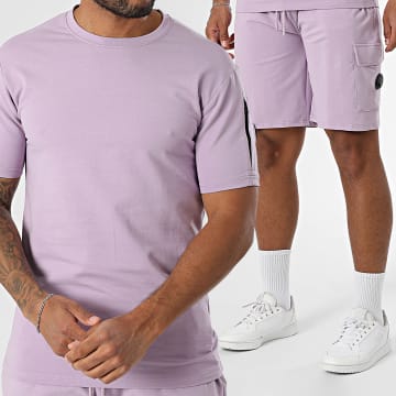 Black Industry - Ensemble Tee Shirt Oversize Et Short Jogging Lilas