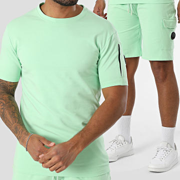 Black Industry - Ensemble Tee Shirt Oversize Et Short Jogging Vert Clair